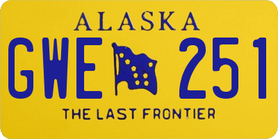 AK license plate GWE251