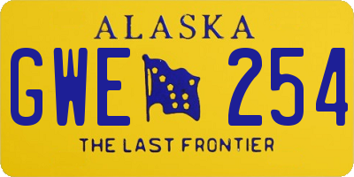 AK license plate GWE254