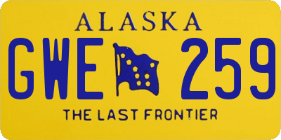 AK license plate GWE259
