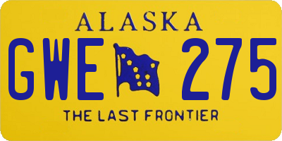 AK license plate GWE275