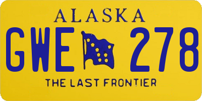 AK license plate GWE278