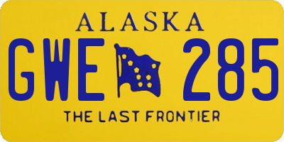 AK license plate GWE285