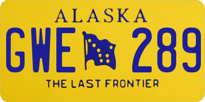 AK license plate GWE289