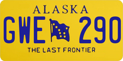 AK license plate GWE290