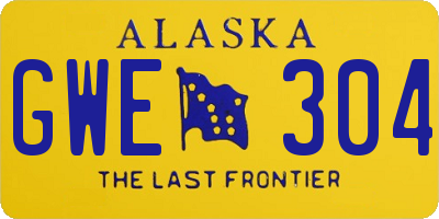 AK license plate GWE304