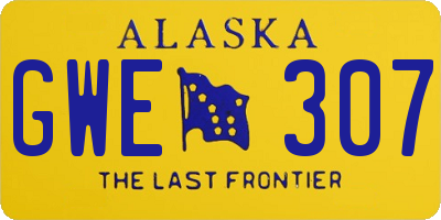 AK license plate GWE307