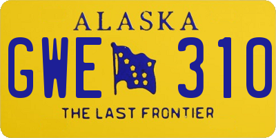 AK license plate GWE310