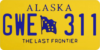 AK license plate GWE311