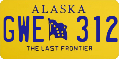 AK license plate GWE312