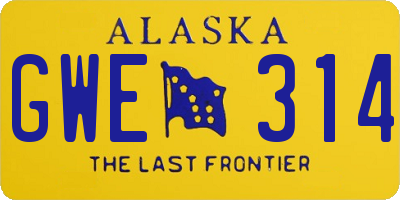 AK license plate GWE314