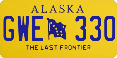 AK license plate GWE330