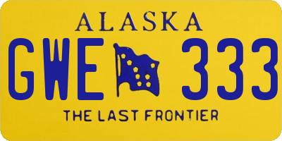 AK license plate GWE333