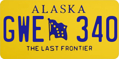 AK license plate GWE340