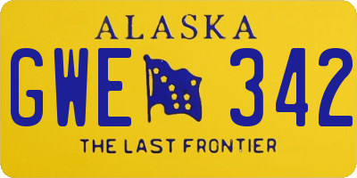 AK license plate GWE342