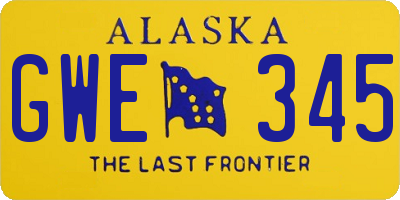 AK license plate GWE345