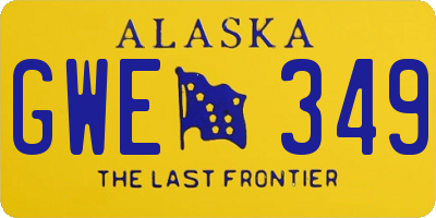 AK license plate GWE349