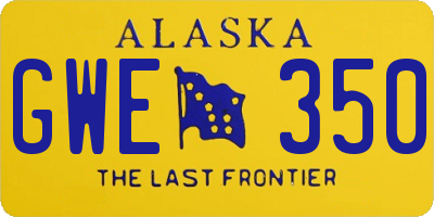 AK license plate GWE350