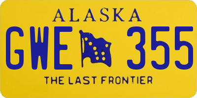 AK license plate GWE355