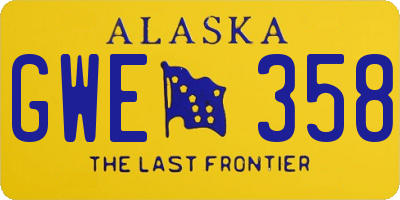 AK license plate GWE358