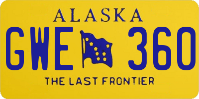 AK license plate GWE360