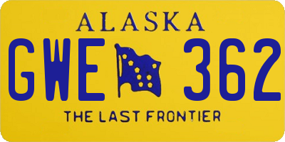 AK license plate GWE362