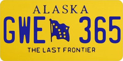 AK license plate GWE365