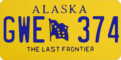 AK license plate GWE374