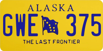 AK license plate GWE375