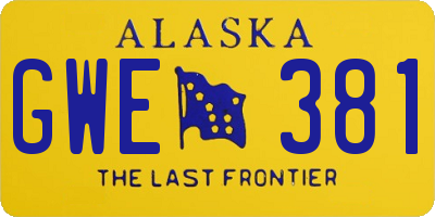 AK license plate GWE381