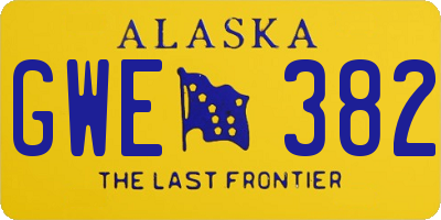 AK license plate GWE382