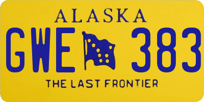 AK license plate GWE383