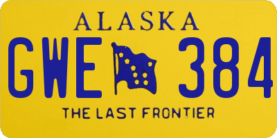 AK license plate GWE384