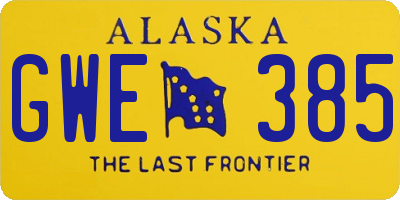 AK license plate GWE385