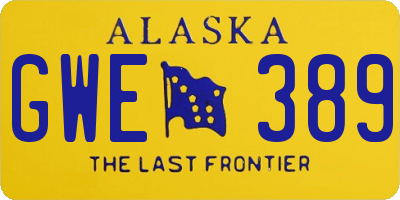 AK license plate GWE389