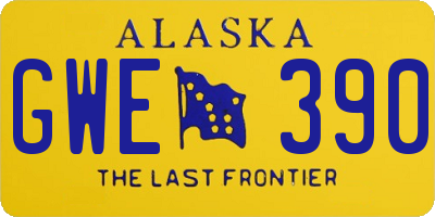 AK license plate GWE390