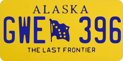 AK license plate GWE396