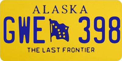 AK license plate GWE398