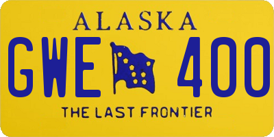 AK license plate GWE400