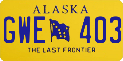 AK license plate GWE403