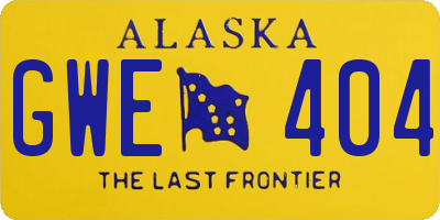 AK license plate GWE404