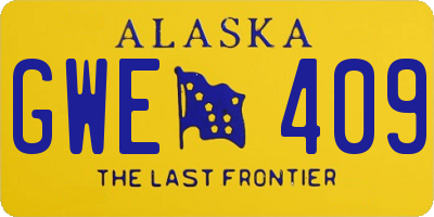AK license plate GWE409