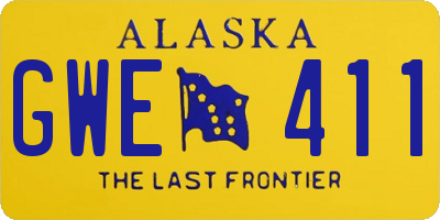 AK license plate GWE411