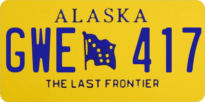 AK license plate GWE417