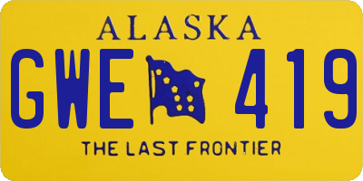 AK license plate GWE419