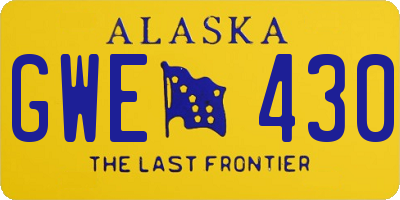 AK license plate GWE430