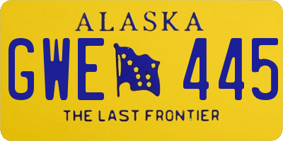 AK license plate GWE445