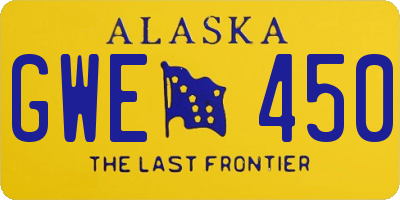 AK license plate GWE450