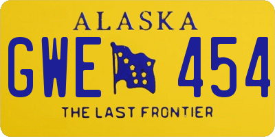 AK license plate GWE454