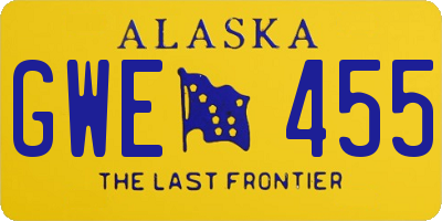 AK license plate GWE455