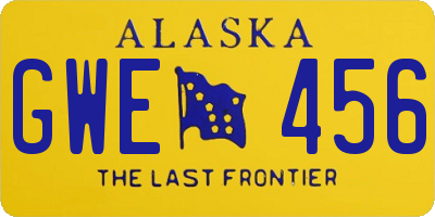 AK license plate GWE456